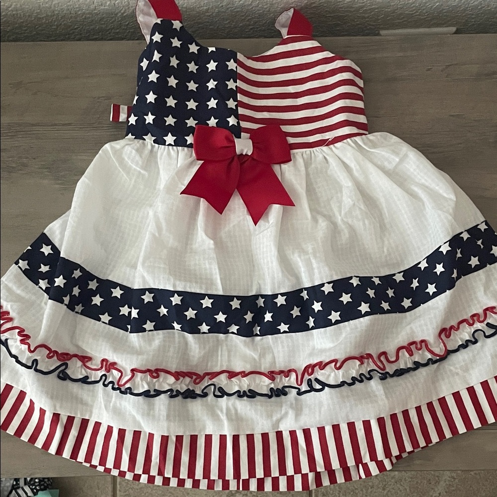 Bonnie Baby Patriotic Star and Stripe Dress